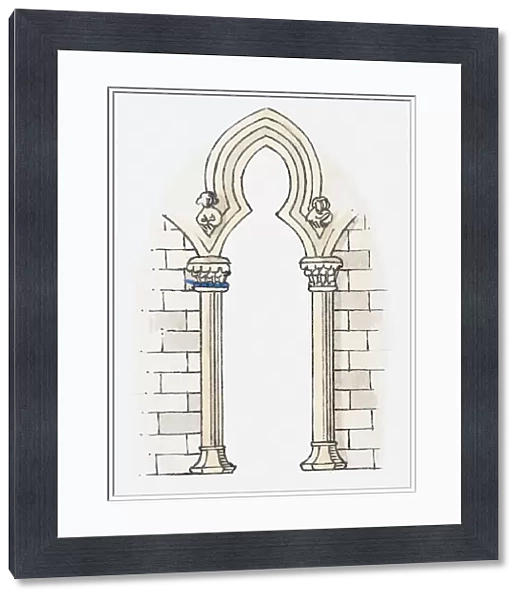 Illustration of a trefoil arch, Beverley, Beverley Minster, Yorkshire, England