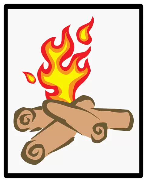 Illustration of log fire