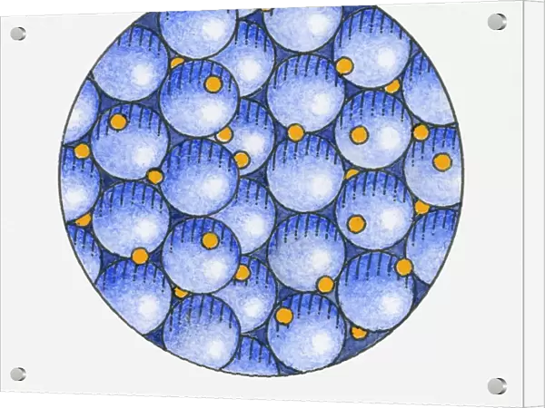 Illustration showing metallic bonding
