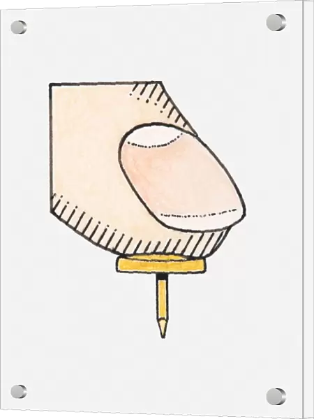 Illustration of a finger on push pin