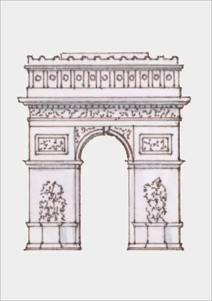 Illustration of Arc de Triomphe, Paris, France