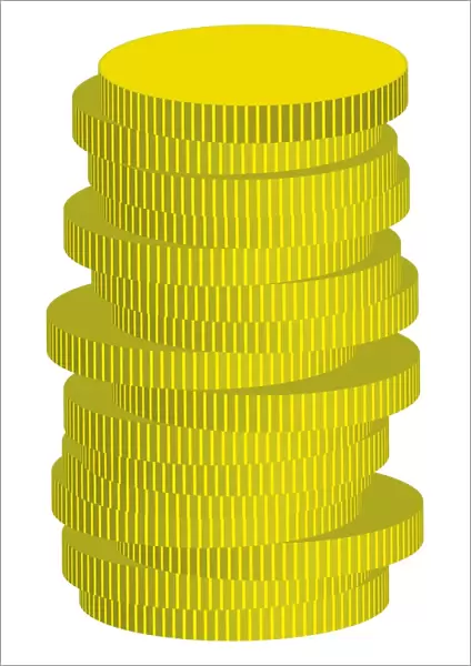 Digital illustration of stack of gold coins