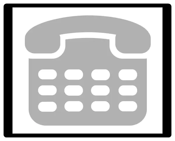 Digital illustration of grey landline telephone