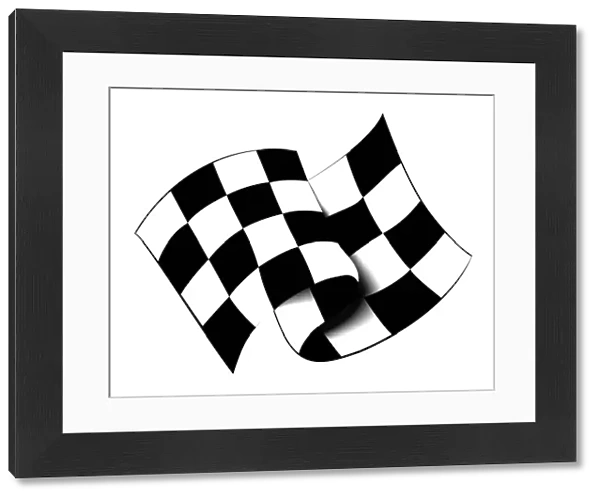 Black and white illustration of chequered flag