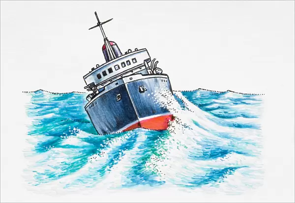 Ship in rough sea
