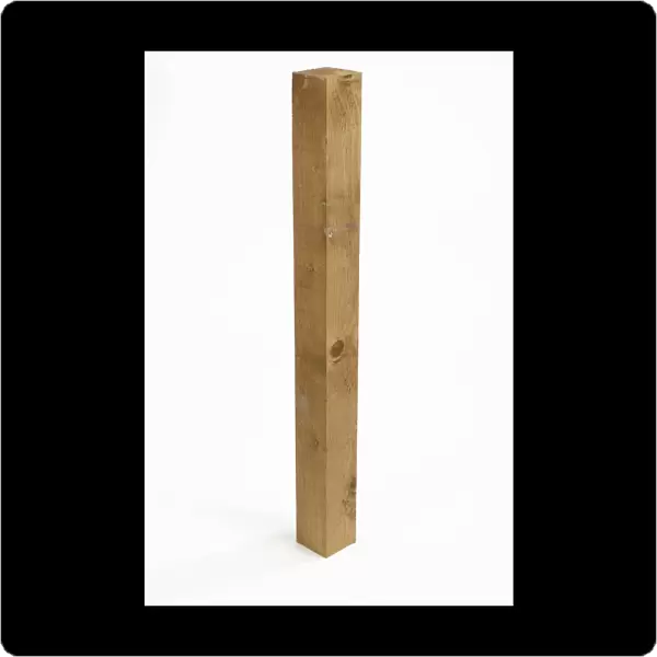 Square wooden fencing post