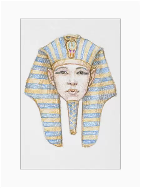 Tutankhamen wearing headress