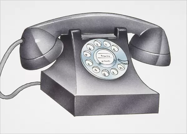 Illustration, rotary dial telephone