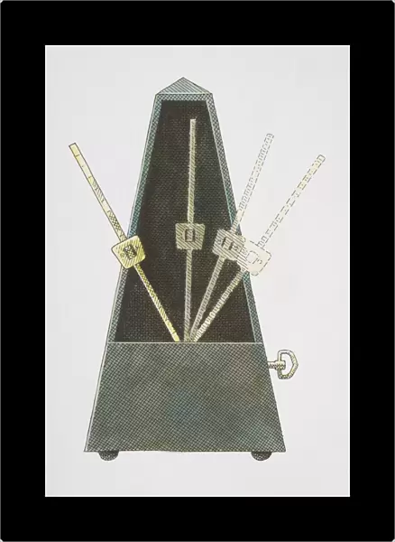 Illustration depicting the movement of the arm on a metronome