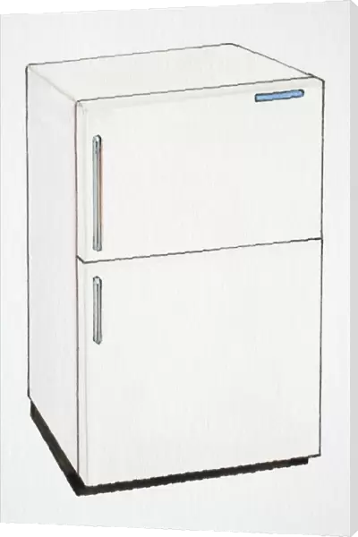 Artwork of a two door refrigerator