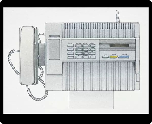 Modern fax-answering machine, front view