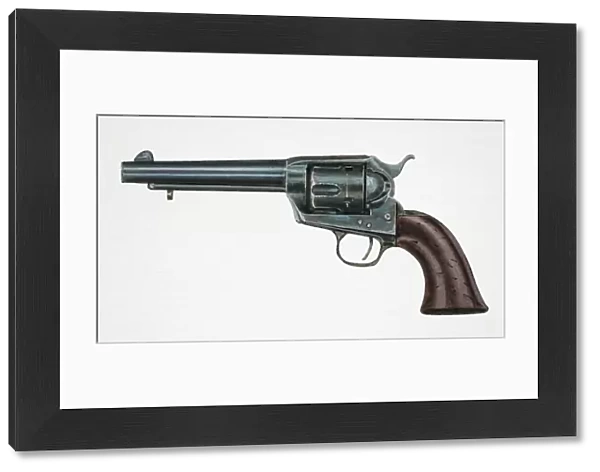 Artwork of a Colt 45 hand-gun