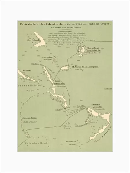 Map Of Columbus Route In Bahamas