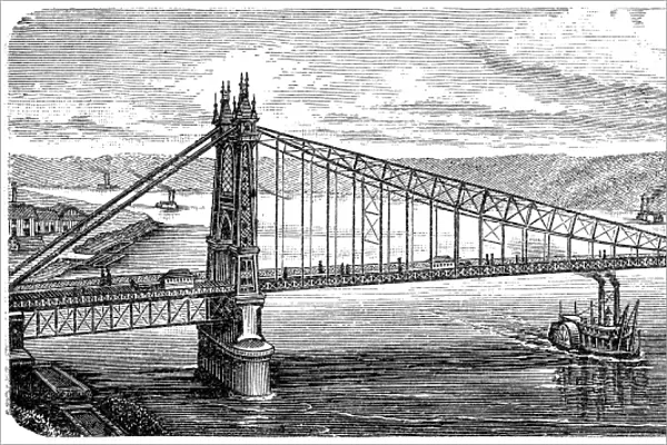 Bridge in Pittsburgh, Pennsylvania, USA, 1878
