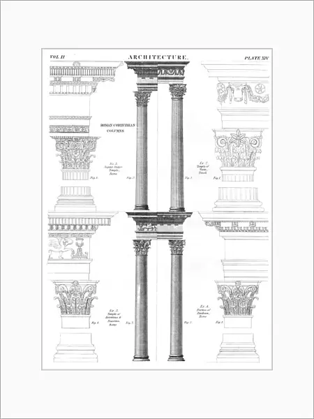 Architecture columns engraving 1878
