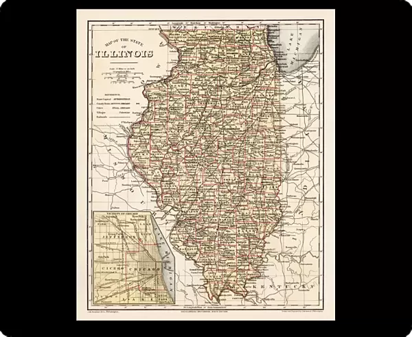 Illinois map 1881