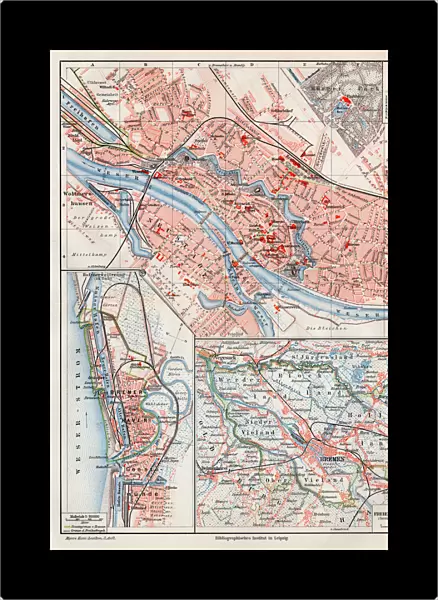 Bremen city map 1895