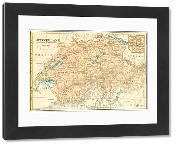 Switzerland map 1875