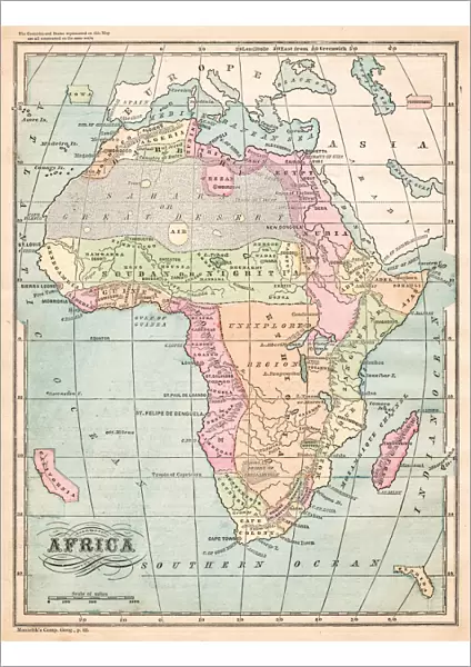 Africa map 1875
