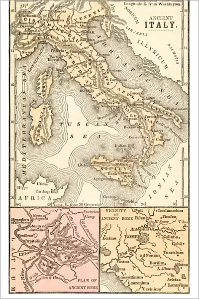 Ancient Italy map 1875