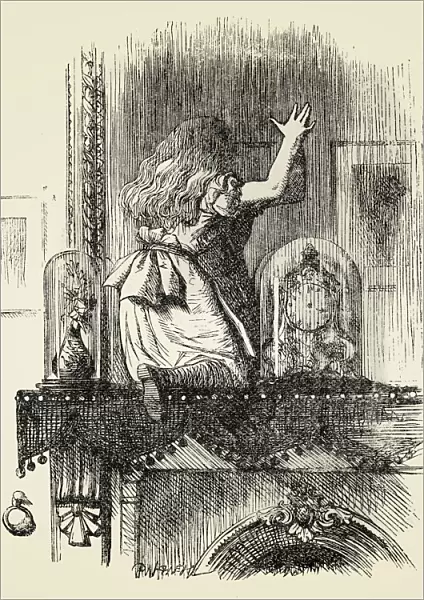 Alice and the mirror engraving 1899