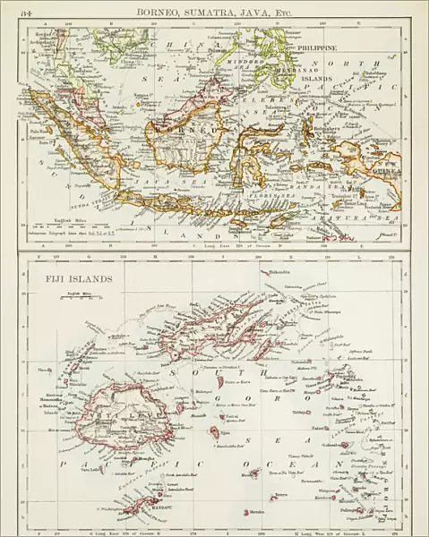 Map of Fiji Sumatra Borneo 1897