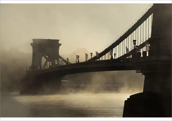 Foggy Chain Bridge, Budapest