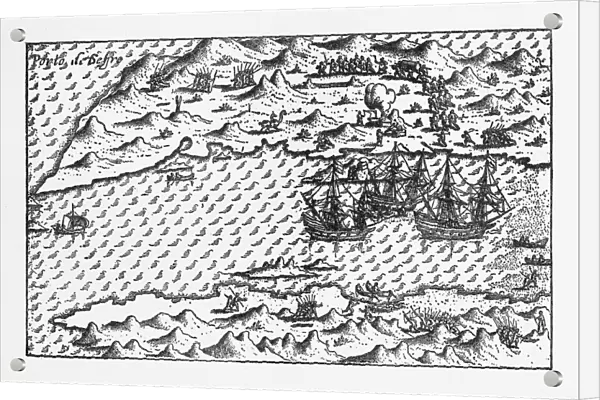 Van Noort at Porto Deseado Historical Map of 1598