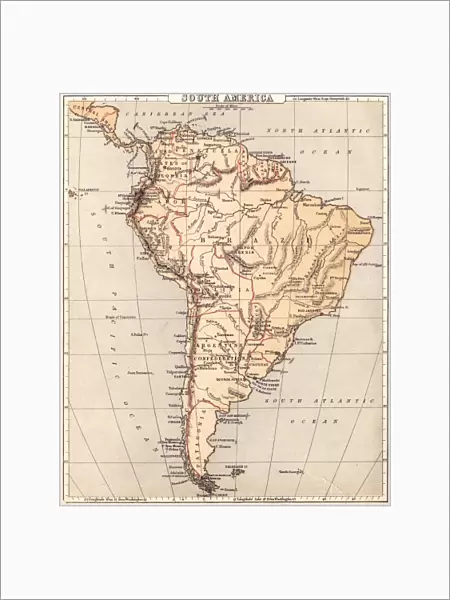 Map of South America 1869