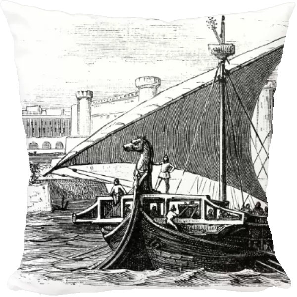 Arrival of Phoenician merchants in a port