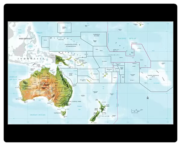 compass rose, equator, indian ocean, international dateline, map, melanesia
