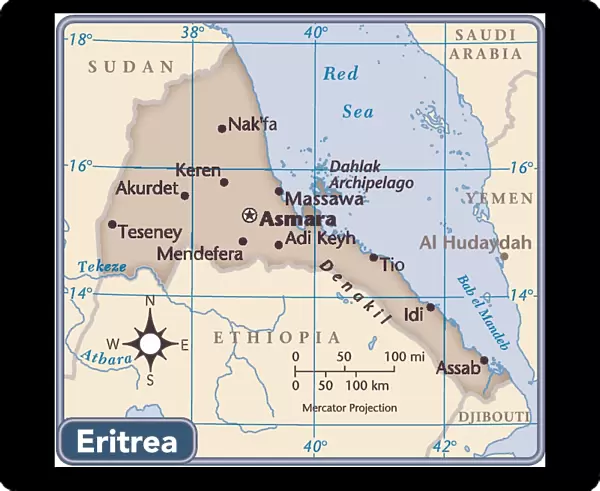 Eritrea country map