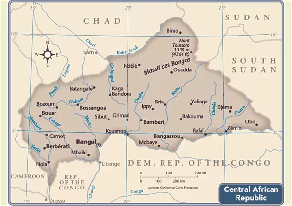 Central African Republic country map