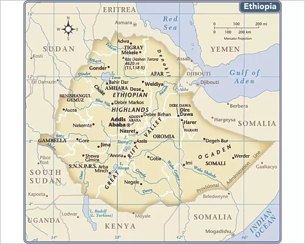Ethiopia country map