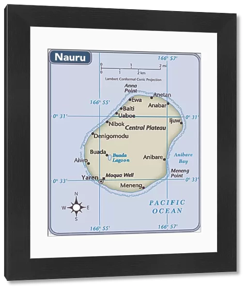 Nauru country map