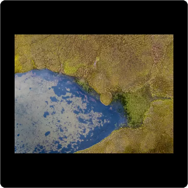 Aerial view-Water Creek with Tussocks or Hummocks, Iceland