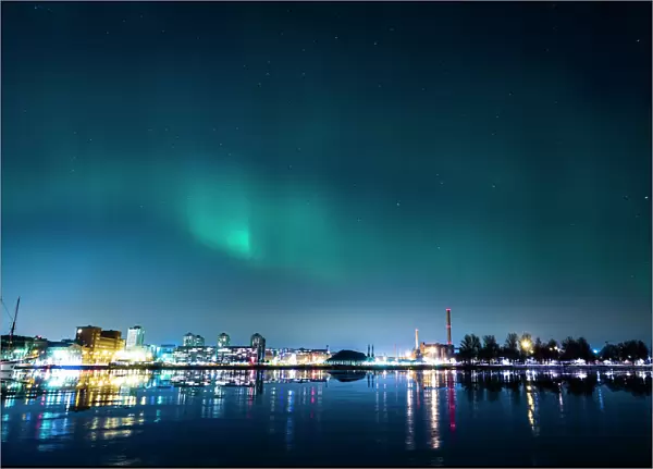 Northern lights (aurora borealis) above Helsinki