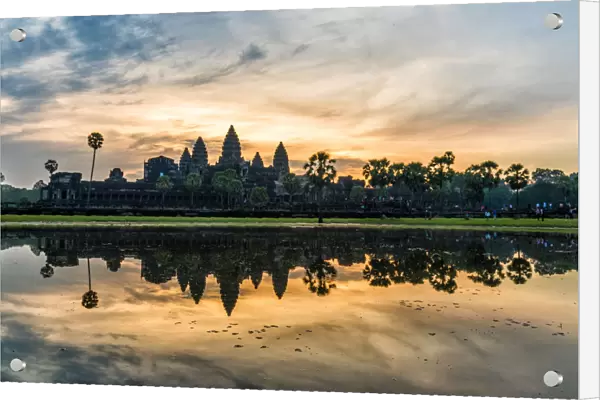 Angkor Wat cambodia with sunrise reflect in the morning