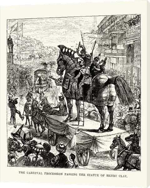 Carnival procession, New Orleans, 19th Century