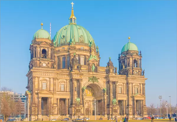 Beautiful view of historic Berlin Cathedral (Berliner Dom) at famous Museumsinsel (Museum Island)