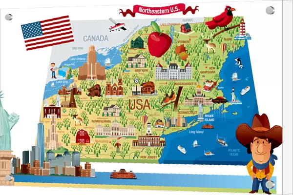 Cartoon map of Northeastern U. S