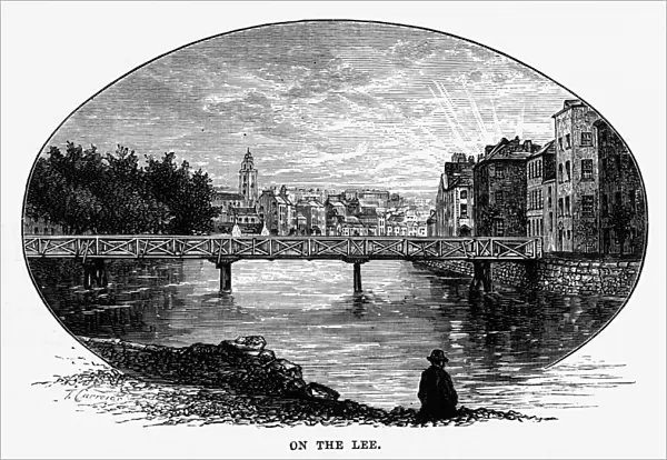 On the River Lee, Cork, County Cork, Ireland Victorian Engraving, 1840