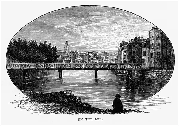 On the River Lee, Cork, County Cork, Ireland Victorian Engraving, 1840