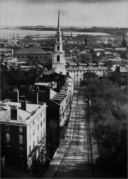 Boston. 1859: A view of Boston from the State House looking south-west