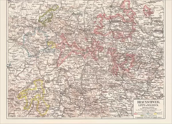 Duchy of Brunswick, Principalities Schaumburg-Lippe, and Waldeck, published 1897