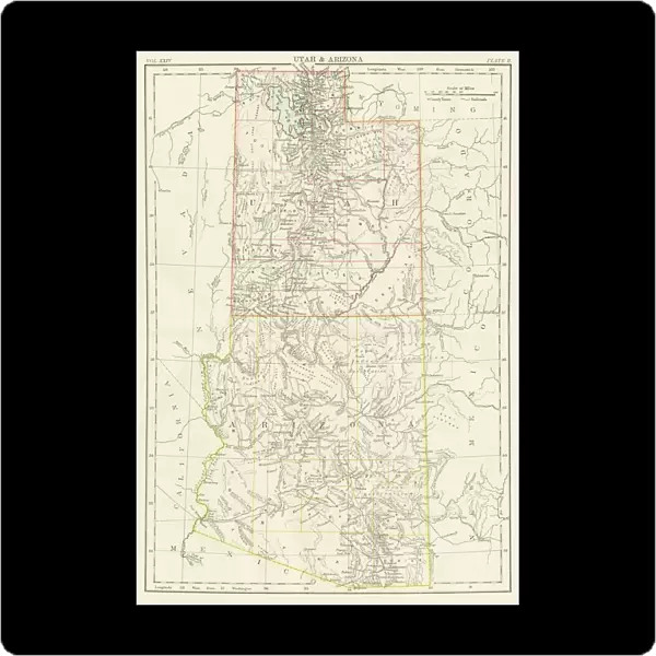 Utah Arizona map 1885