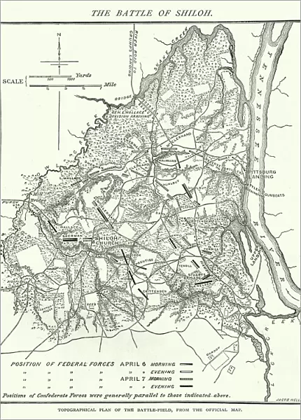 American Civil War, Map of Battle of Shiloh