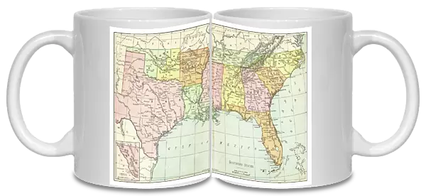 Map of Southern States USA 1895