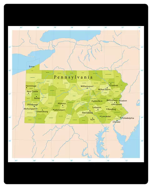 Pennsylvania Vector Map