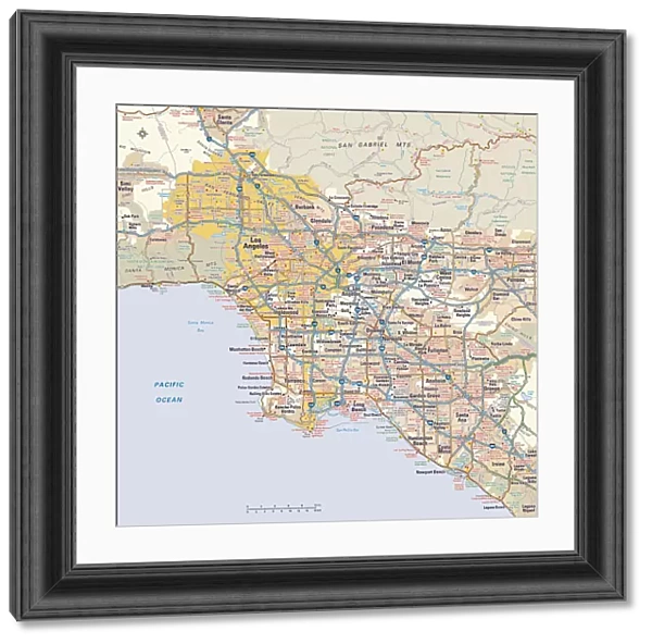 Los Angeles, California area map